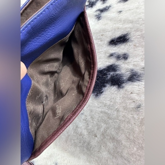 B.O.C Born Concept Women's Blue and Brown Leather Y2K Crossbody Satchel Purse - Picture 4 of 15